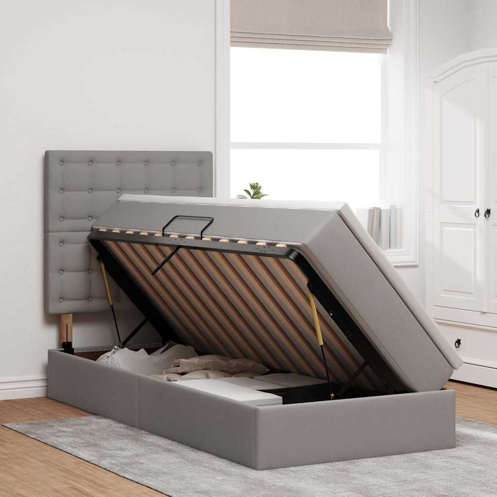 Letto con contenitore LED e materasso Tortora 100 x 200 cm | homemem39