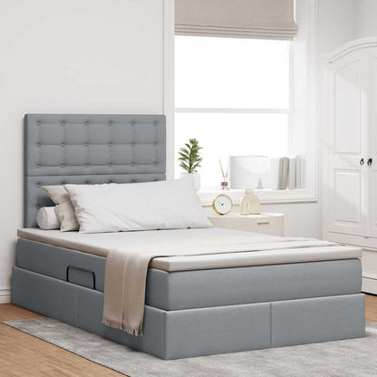 Letto con contenitore LED e materasso Grigio Chiaro | homemem39