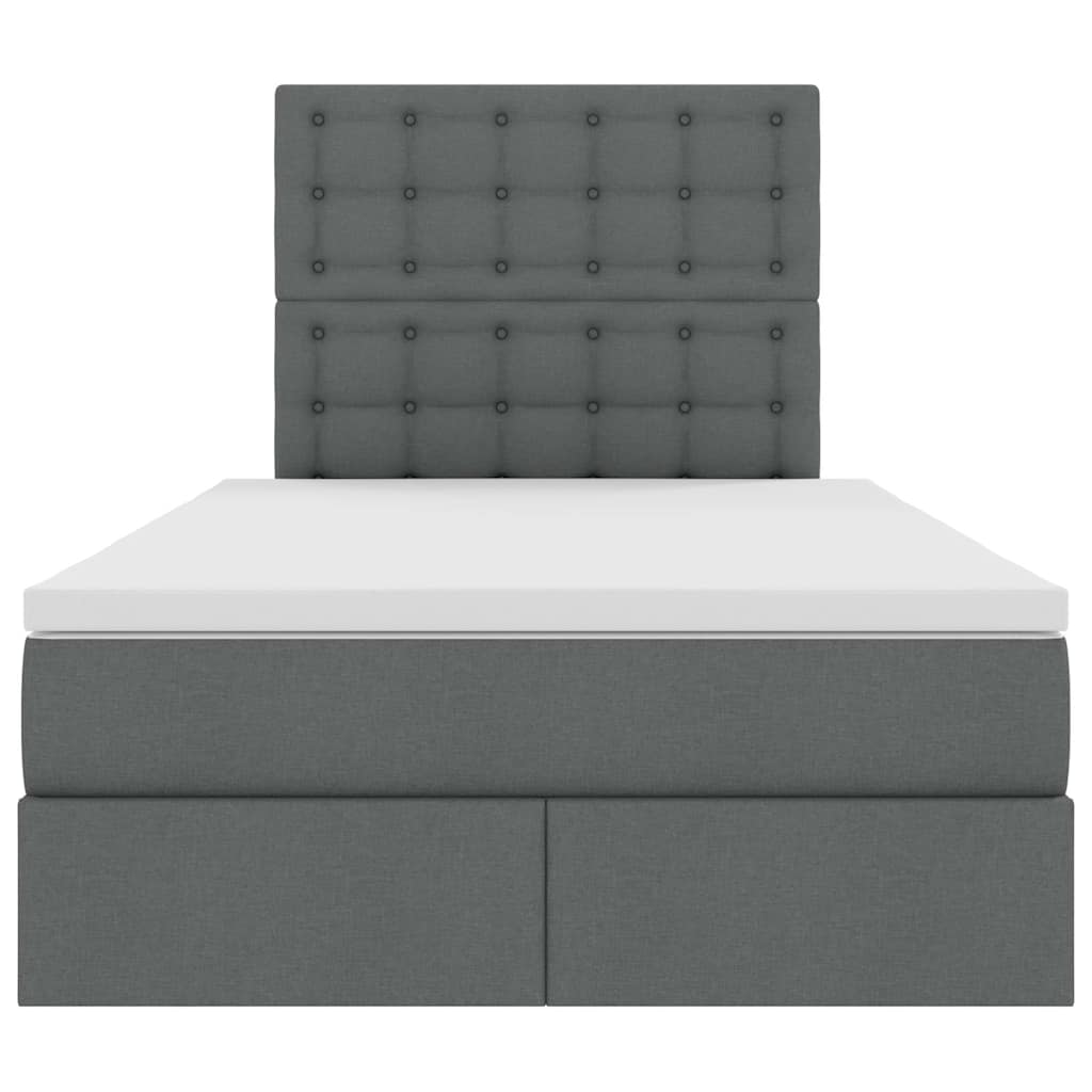 Letto con contenitore e LED Grigio scuro 120 x 200 cm