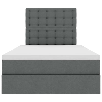 Letto con contenitore e LED Grigio scuro 120 x 200 cm