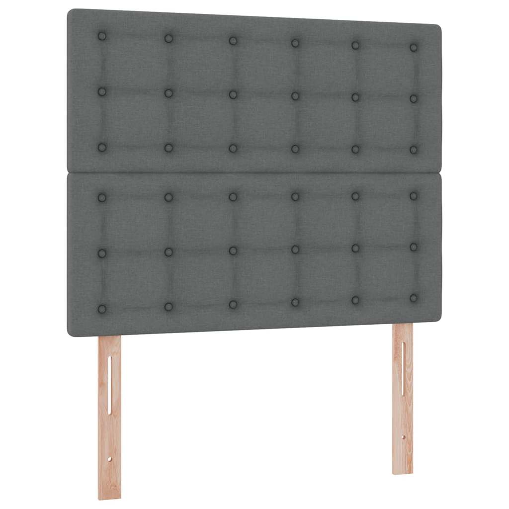 Letto con contenitore e LED Grigio scuro 120 x 200 cm