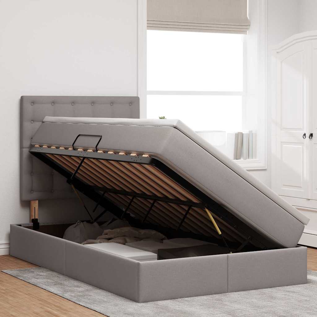 Letto con contenitore LED e materasso Tortora 120 x 200 cm | homemem39