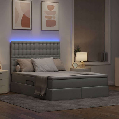 Letto con contenitore LED e materasso Grigio Chiaro | homemem39