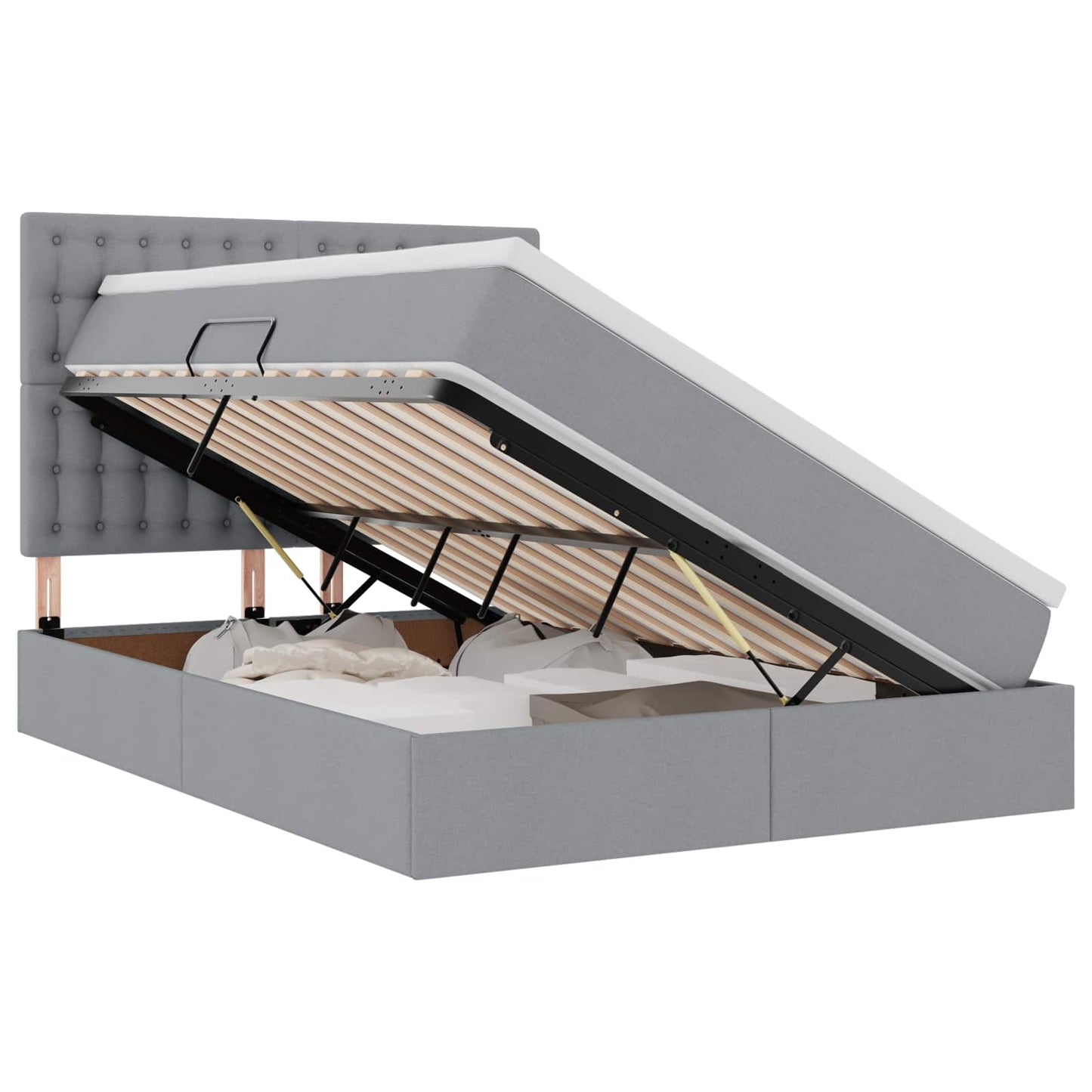 Letto con contenitore LED e materasso Grigio Chiaro | homemem39