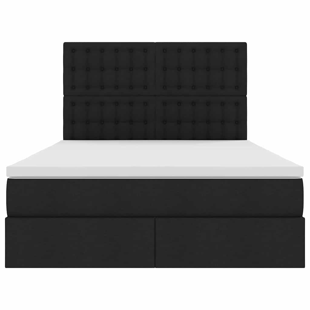 Letto con contenitore e LED Nero 140 x 190 cm Poliestere
