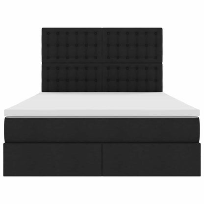 Letto con contenitore e LED Nero 140 x 190 cm Poliestere
