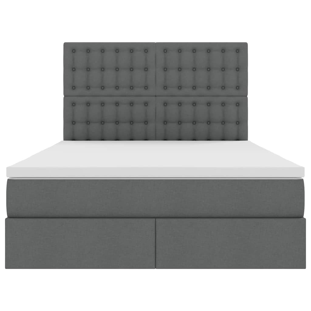 Letto con contenitore e LED Grigio scuro 140 x 200 cm