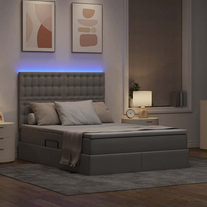 Letto con contenitore LED e materasso Tortora 140 x 200 cm | homemem39