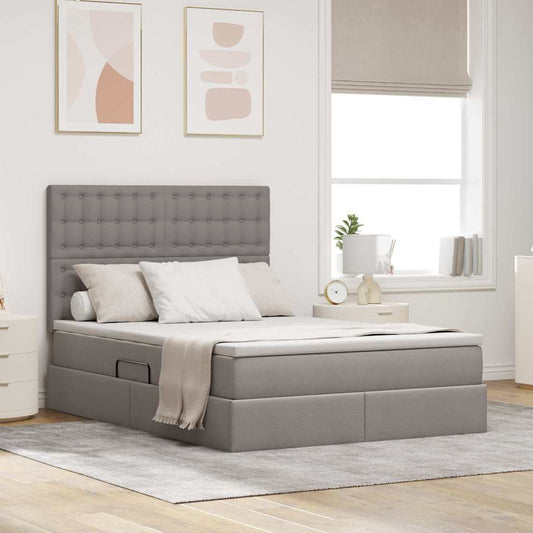 Letto con contenitore LED e materasso Tortora 140 x 200 cm | homemem39
