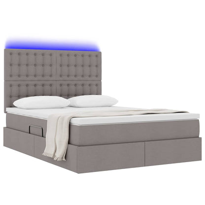 Letto con contenitore LED e materasso Tortora 140 x 200 cm | homemem39