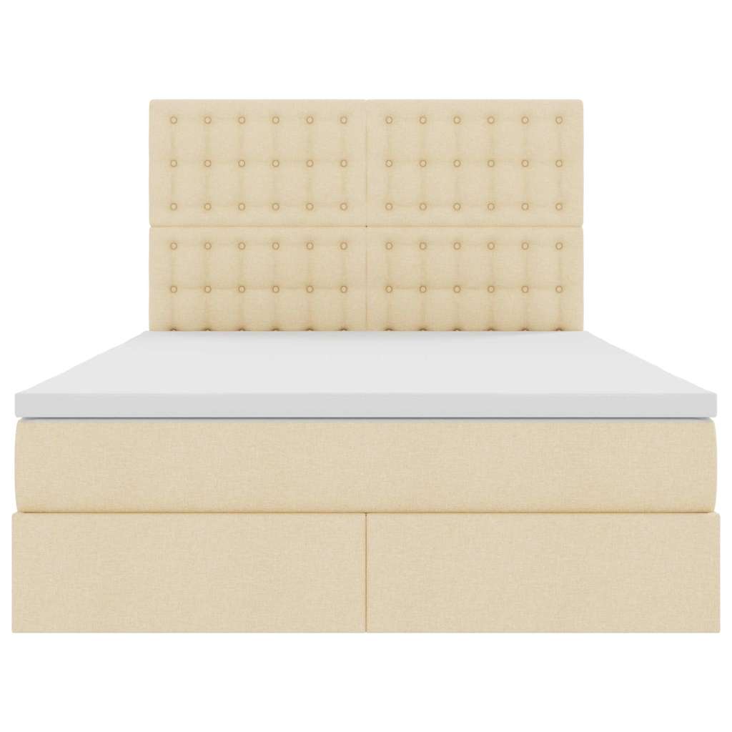 Letto con contenitore LED e materasso Crema 140 x 200 cm | homemem39
