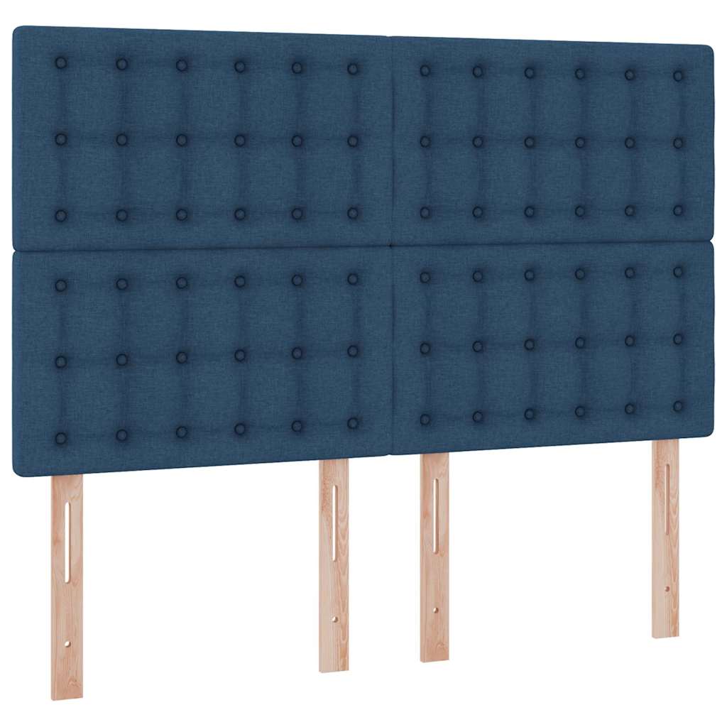 Letto con contenitore LED e materasso Blu 140 x 200 cm Tessuto | homemem39