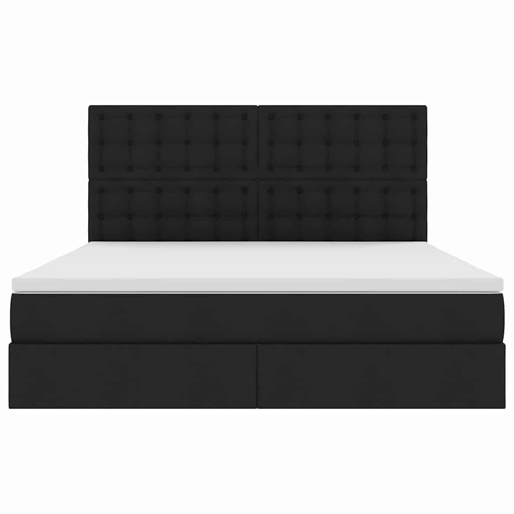 Letto con contenitore LED e materasso Nero 160 x 200 cm Tessuto | homemem39