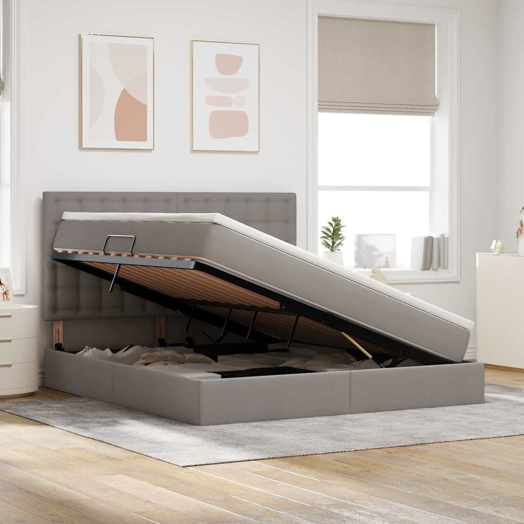 Letto con contenitore LED e materasso Tortora 160 x 200 cm | homemem39