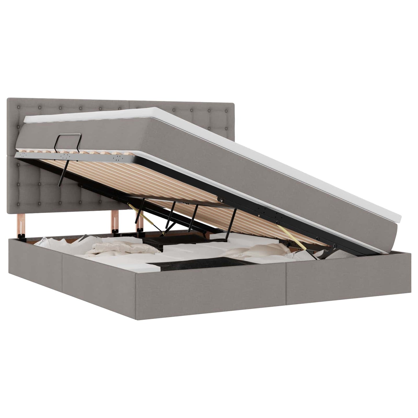 Letto con contenitore LED e materasso Tortora 160 x 200 cm | homemem39