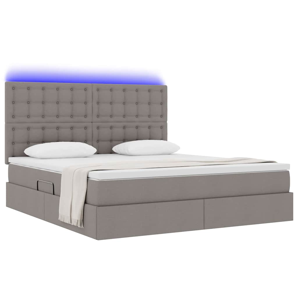 Letto con contenitore LED e materasso Tortora 160 x 200 cm | homemem39