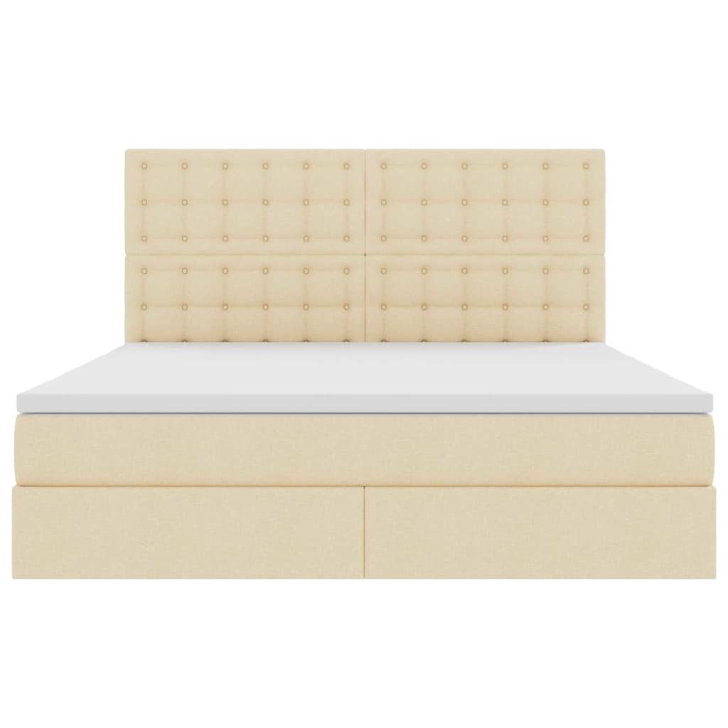 Letto con contenitore LED e materasso Crema 160 x 200 cm | homemem39