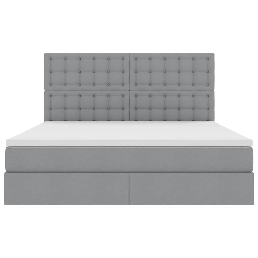 Letto con contenitore e LED Grigio chiaro 180 x 200 cm