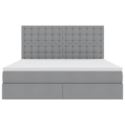 Letto con contenitore e LED Grigio chiaro 180 x 200 cm