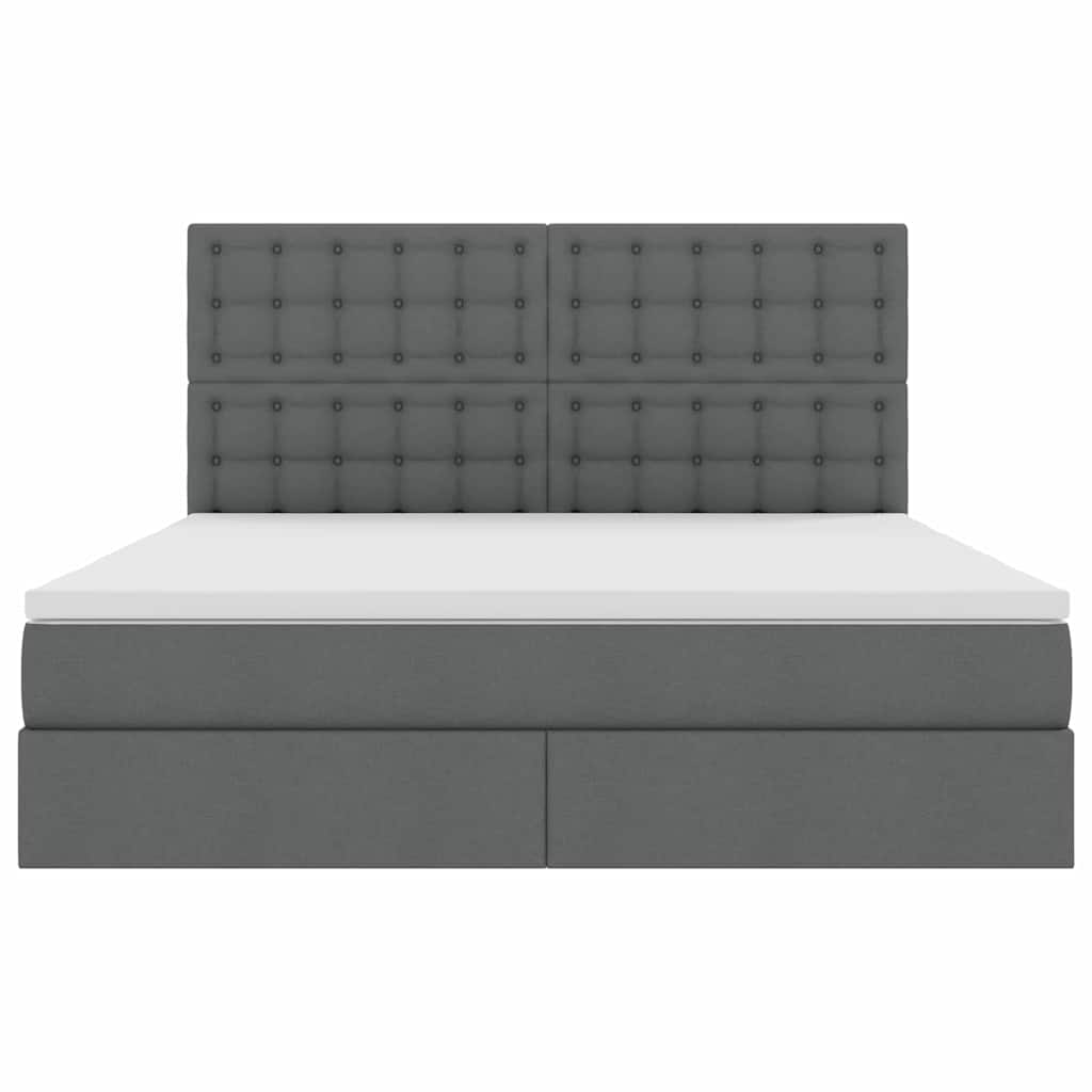 Letto con contenitore e LED Grigio scuro 180 x 200 cm