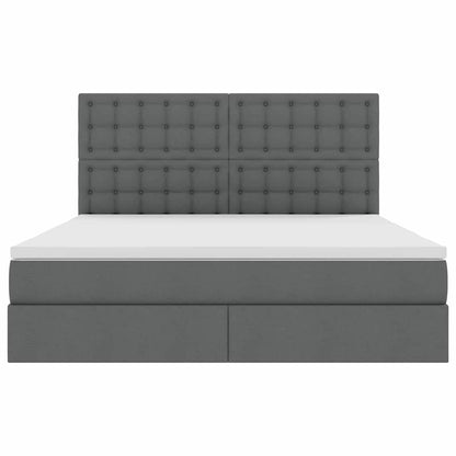Letto con contenitore e LED Grigio scuro 180 x 200 cm