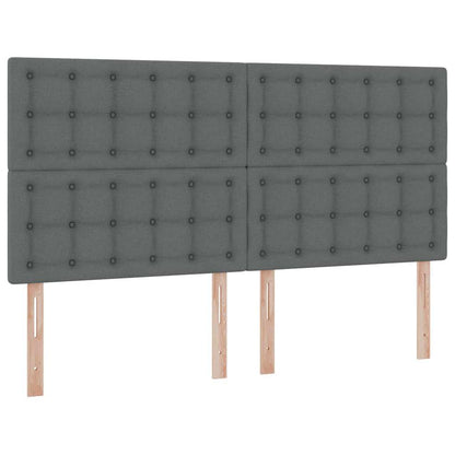 Letto con contenitore e LED Grigio scuro 180 x 200 cm