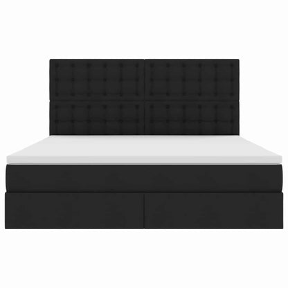 Letto con contenitore e LED Nero 180 x 200 cm Poliestere
