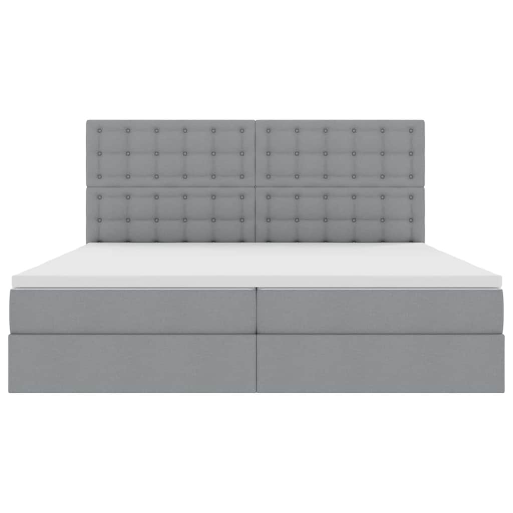 Letto con contenitore LED e materasso Grigio Chiaro | homemem39