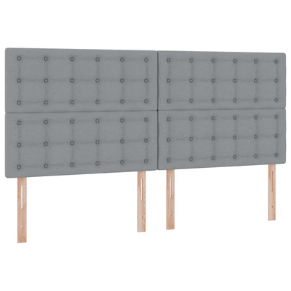 Letto con contenitore e LED Grigio chiaro 200 x 200 cm