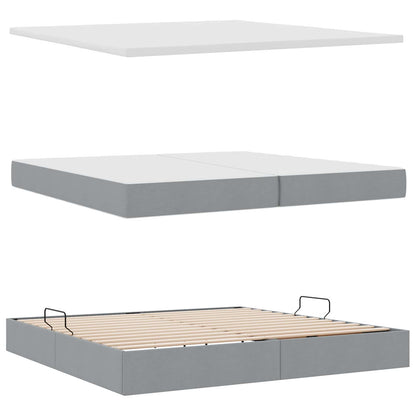 Letto con contenitore LED e materasso Grigio Chiaro | homemem39