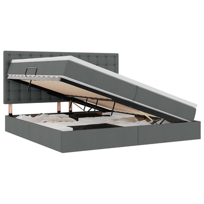 Letto con contenitore e LED Grigio scuro 200 x 200 cm