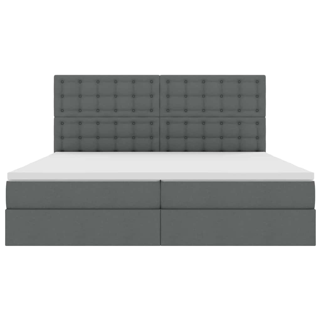 Letto con contenitore e LED Grigio scuro 200 x 200 cm