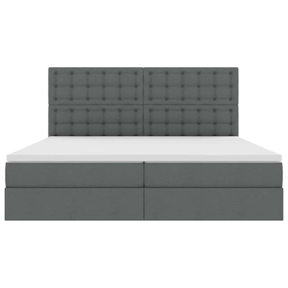 Letto con contenitore e LED Grigio scuro 200 x 200 cm