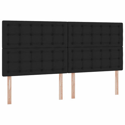 Letto con contenitore LED e materasso Nero 200 x 200 cm Tessuto | homemem39