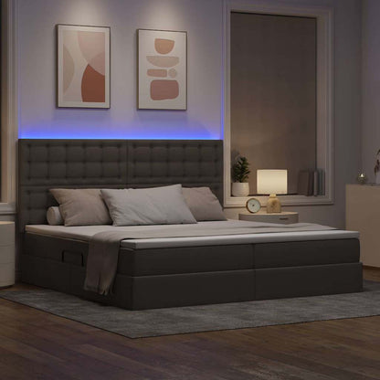 Letto con contenitore LED e materasso Tortora 200 x 200 cm | homemem39