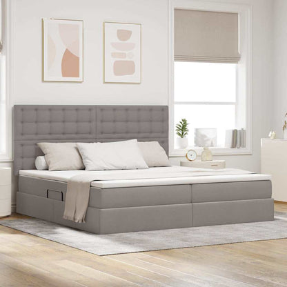 Letto con contenitore LED e materasso Tortora 200 x 200 cm | homemem39