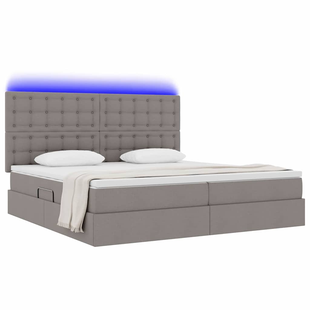 Letto con contenitore LED e materasso Tortora 200 x 200 cm | homemem39