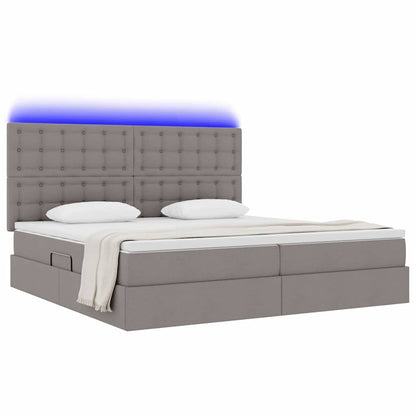 Letto con contenitore LED e materasso Tortora 200 x 200 cm | homemem39