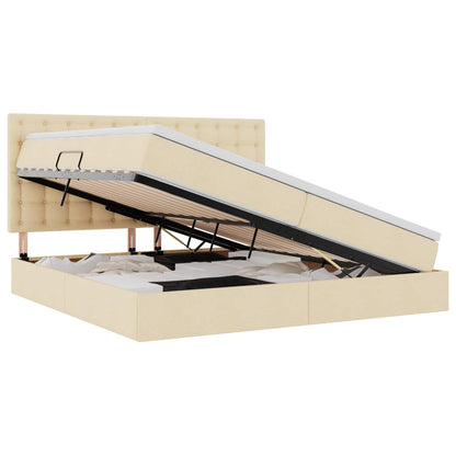 Letto con contenitore LED e materasso Crema 200 x 200 cm | homemem39