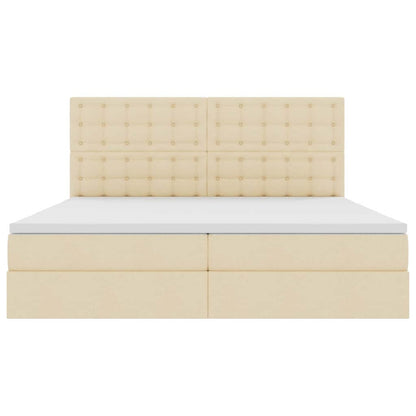 Letto con contenitore LED e materasso Crema 200 x 200 cm | homemem39
