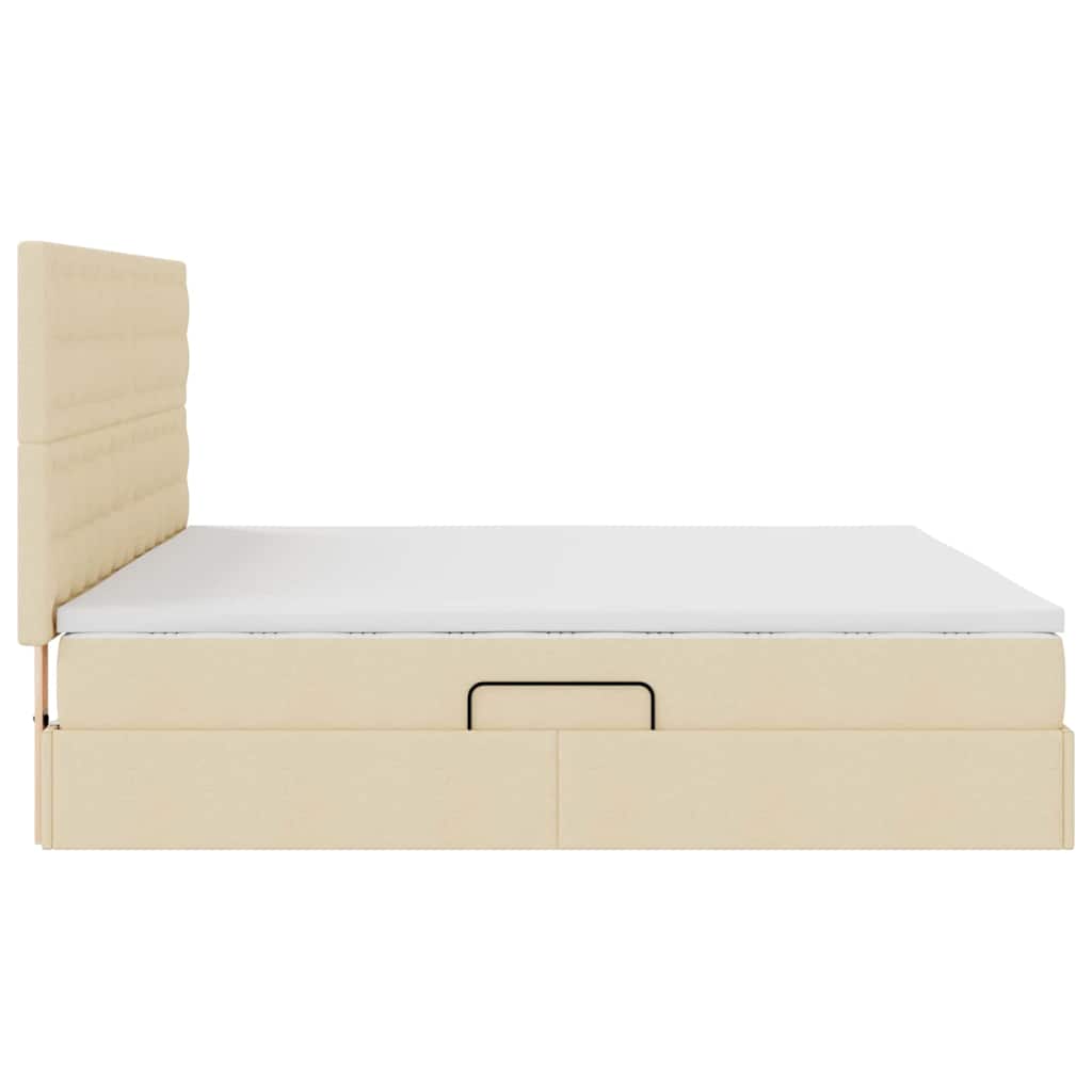 Letto con contenitore LED e materasso Crema 200 x 200 cm | homemem39