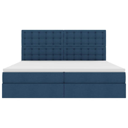 Letto con contenitore LED e materasso Blu 200 x 200 cm Tessuto | homemem39