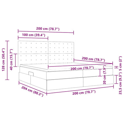 Letto con contenitore LED e materasso Blu 200 x 200 cm Tessuto | homemem39