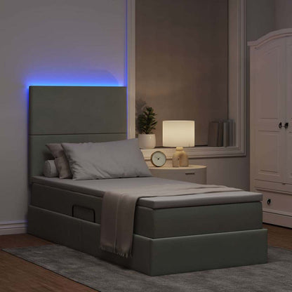Letto con contenitore LED e materasso Grigio Chiaro 90 x 190 cm | homemem39