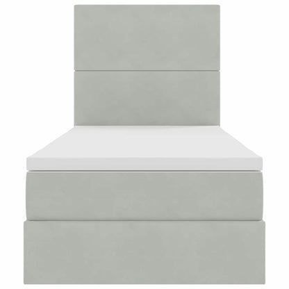 Letto con contenitore LED e materasso Grigio Chiaro 90 x 190 cm | homemem39