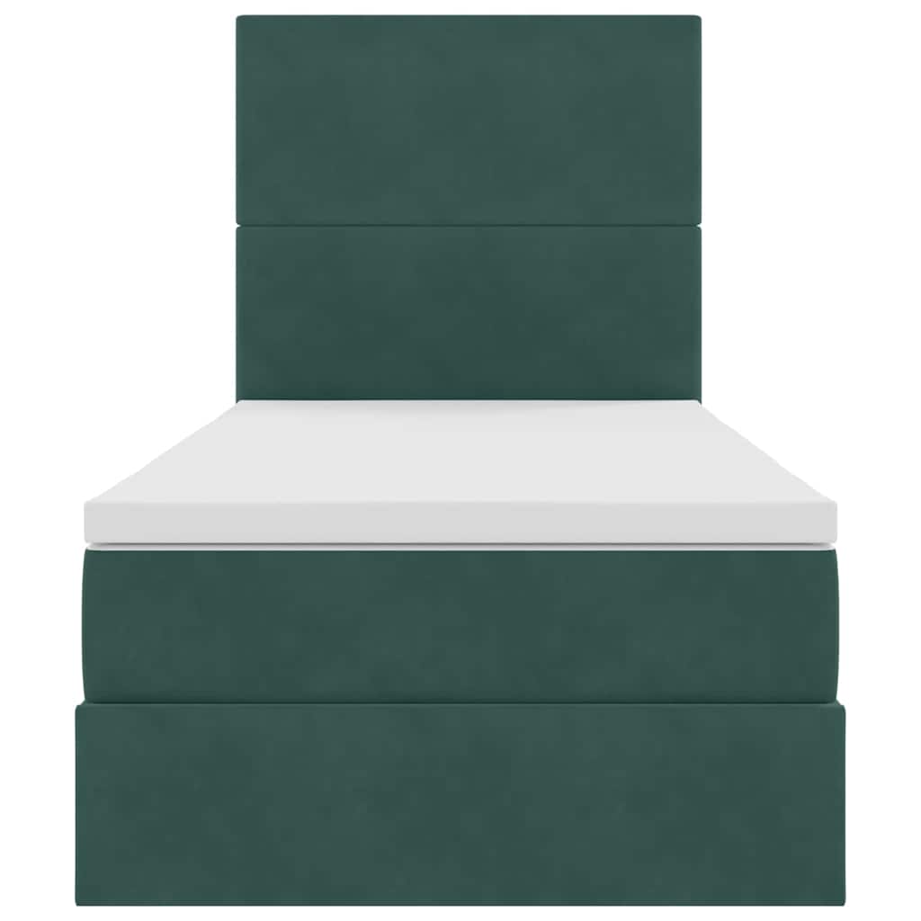 Letto con contenitore LED e materasso Verde Scuro 90 x 190 cm | homemem39