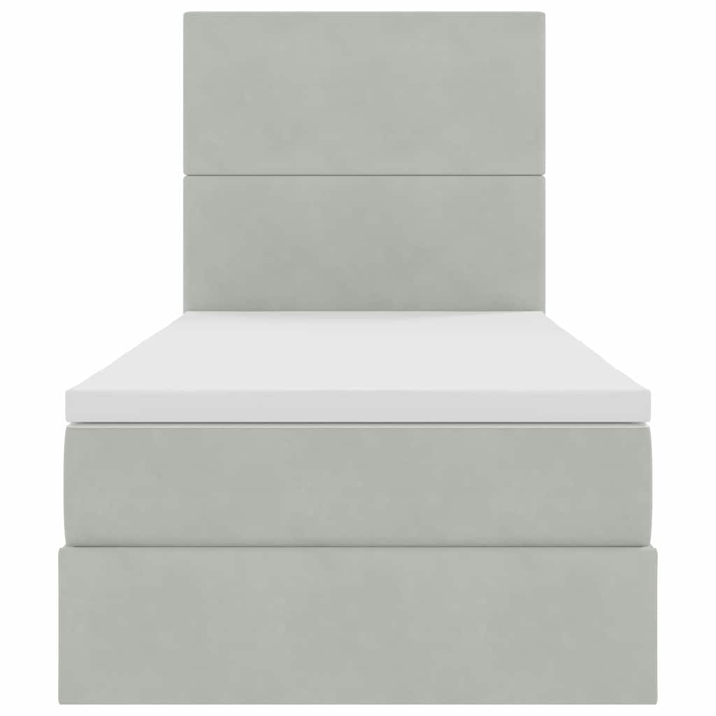 Letto con contenitore LED e materasso Grigio Chiaro 90 x 200 cm | homemem39