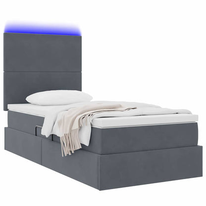 Letto con contenitore LED e materasso Grigio Scuro 90 x 200 cm | homemem39