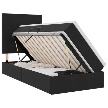 Letto con contenitore LED e materasso Nero 90 x 200 cm Velluto | homemem39