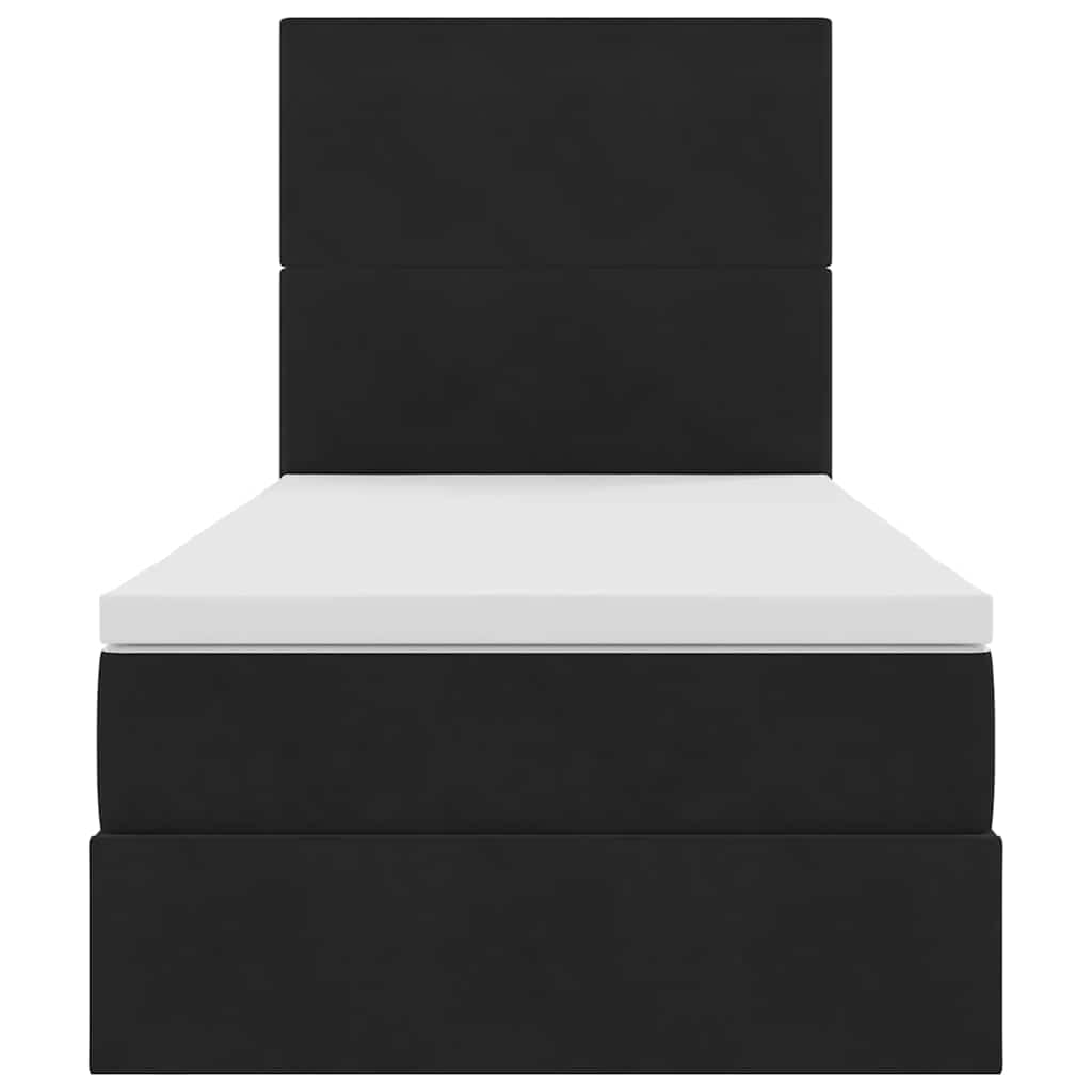 Letto con contenitore LED e materasso Nero 100 x 200 cm Velluto | homemem39